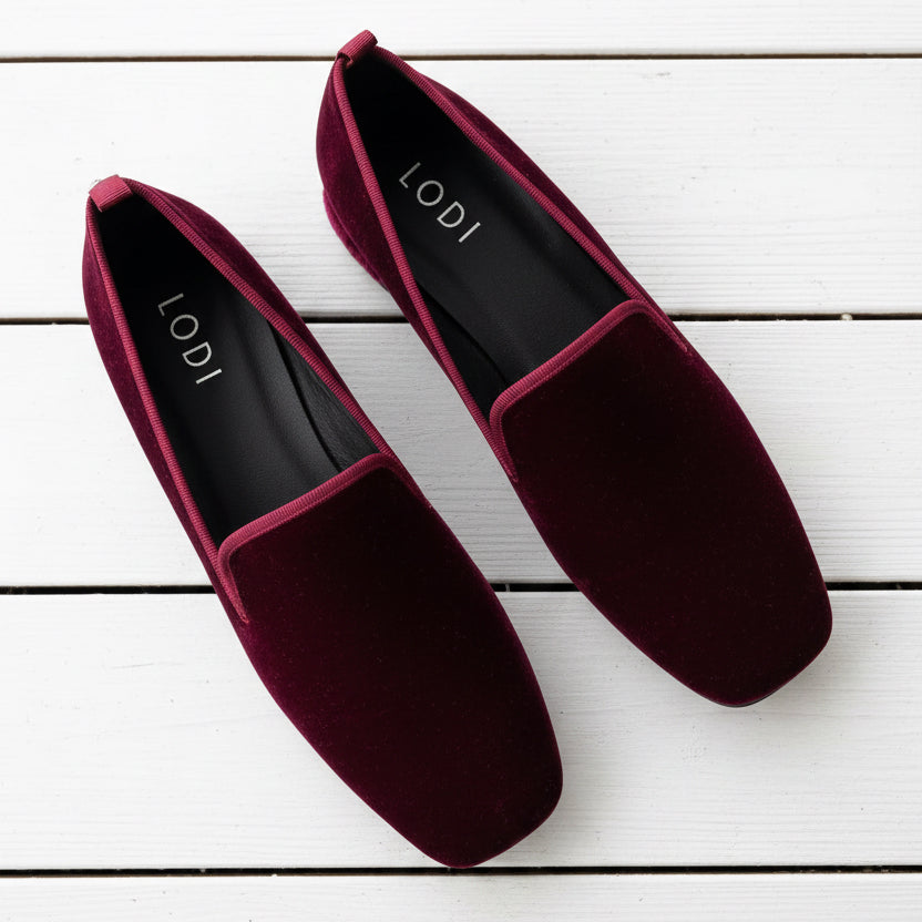 Lodi Loafer Burgundy Velvet