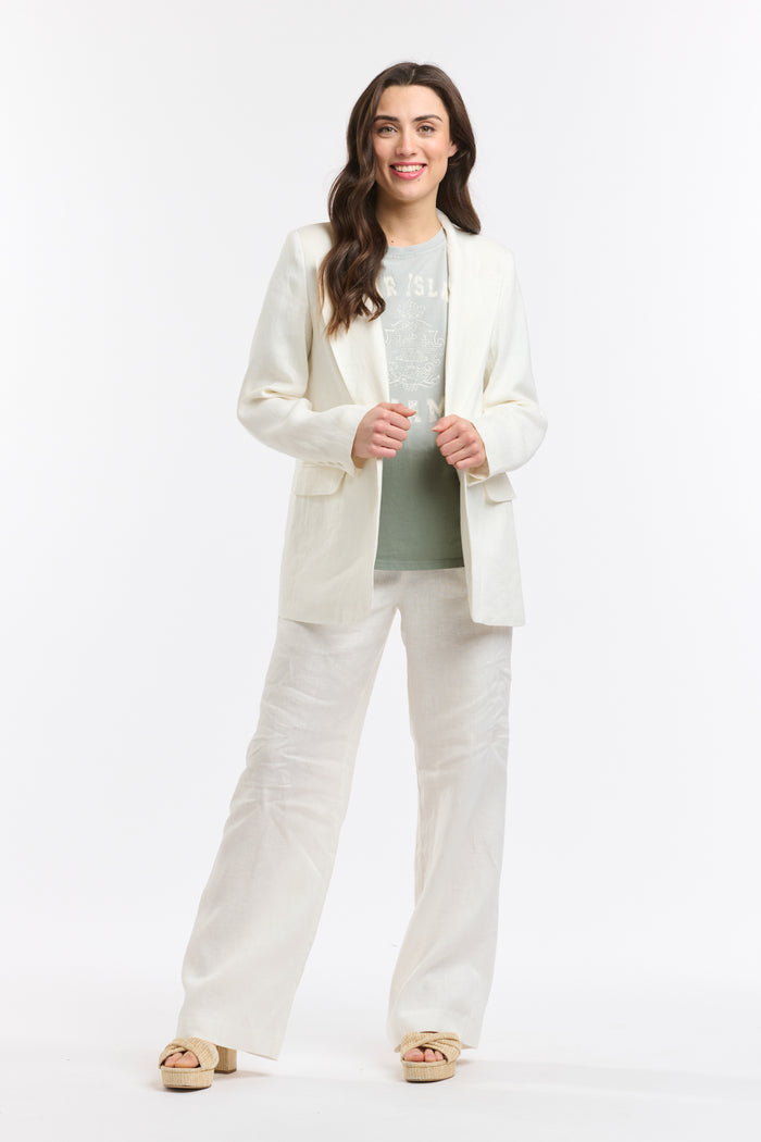 Italian Star Lilo Linen Jacket White