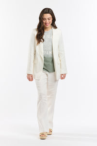 Italian Star Lilo Linen Jacket White
