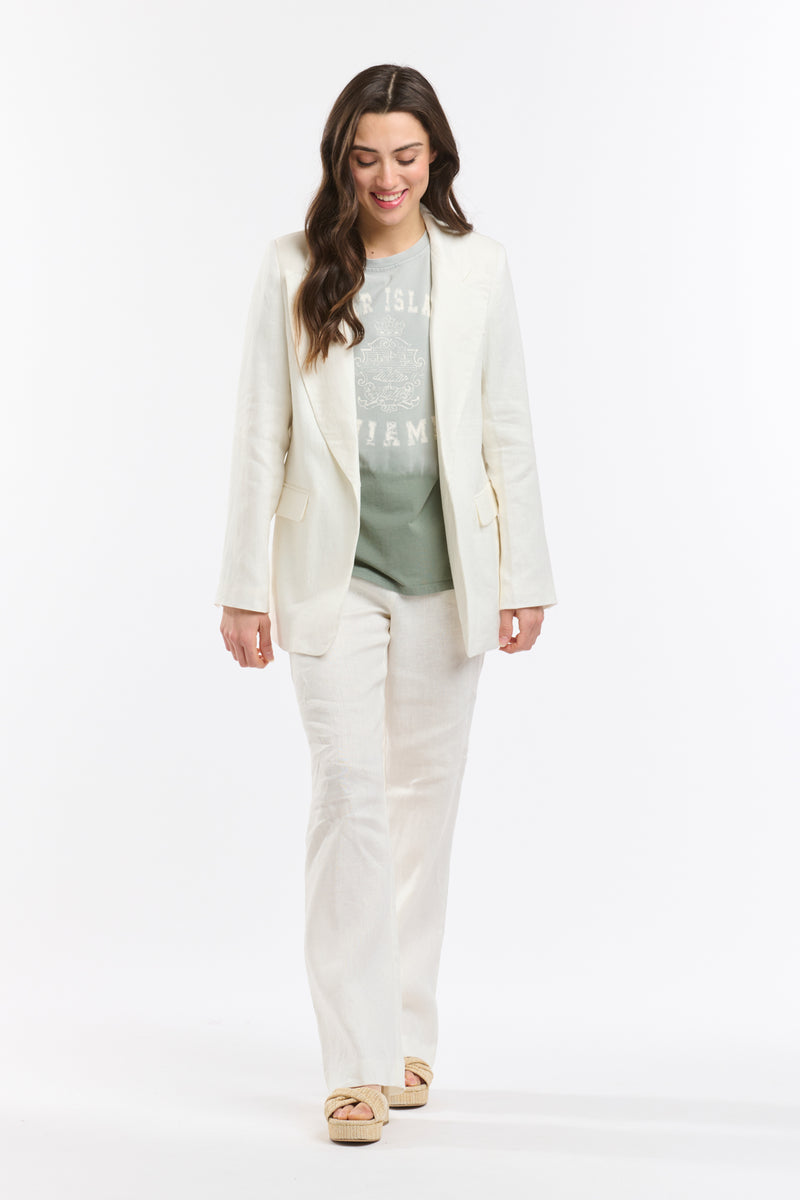 Italian Star Lilo Linen Jacket White