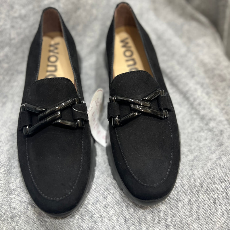 Wonders Loafer Black Suede A-2474