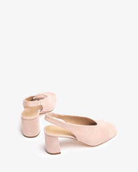 Unisa Suede Peep Toe Slingback Heel Mondy-KS pale pink