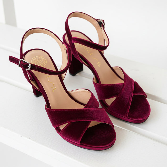 Unisa Heel Burgundy Velvet Odara
