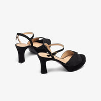 Unisa Sandal Black Embroidered Platform Ojeda