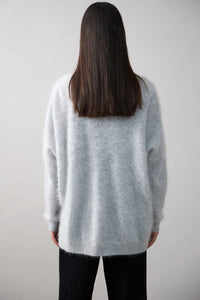Mia Fratino Brushed Cashmere Mae Cardi Silver 24024