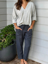 Frockk Pant Jessie Linen Charcoal