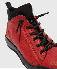 Softinos Red Leather Ankle Boot