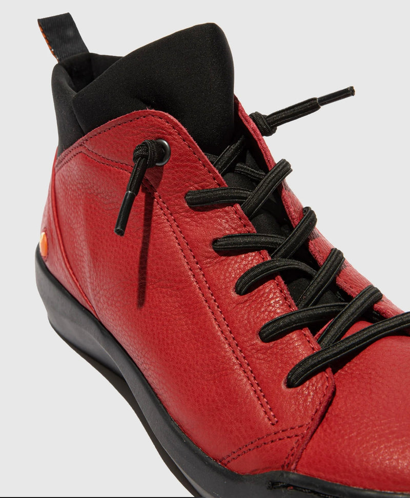 Softinos Red Leather Ankle Boot