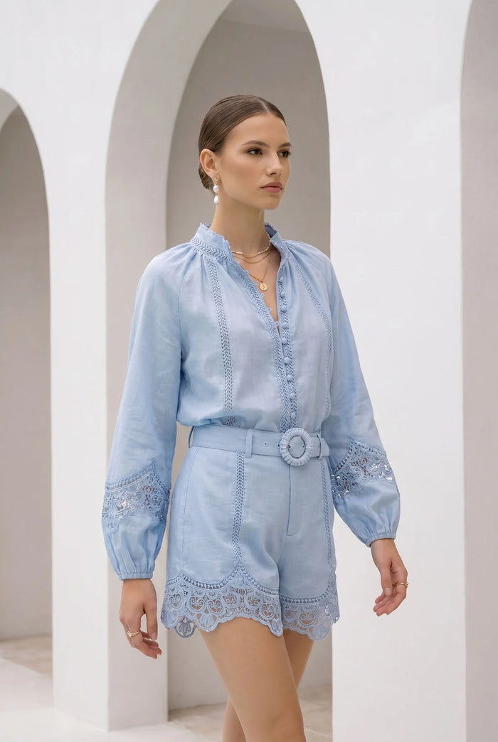 GDS Blouse Meissen Linen Blue Haze 252330889