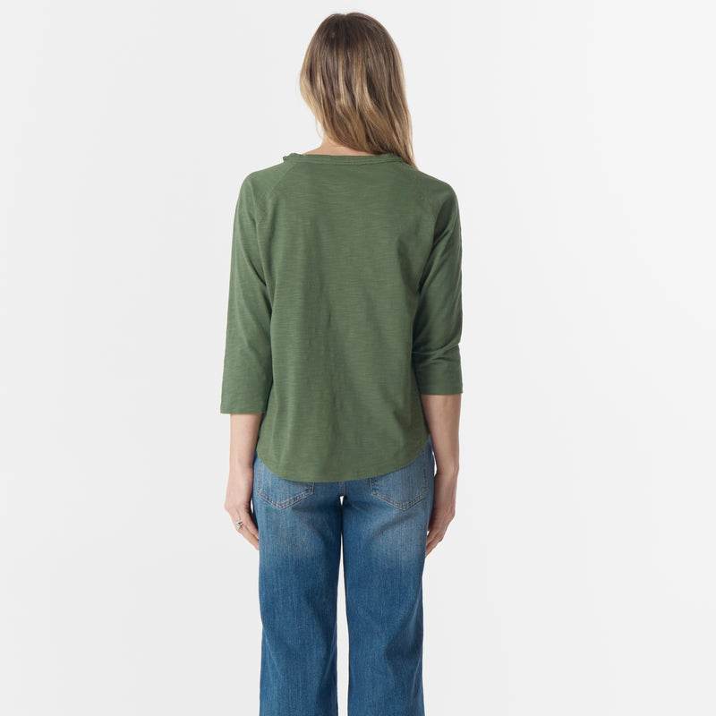 Cloth Paper Scissors Raglan 3/4 Sleeve Tee Fairway Green C1387