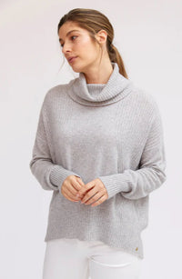 Mia Fratino Ribbed Roll Neck Foggy 16106