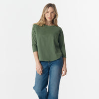 Cloth Paper Scissors Raglan 3/4 Sleeve Tee Fairway Green C1387