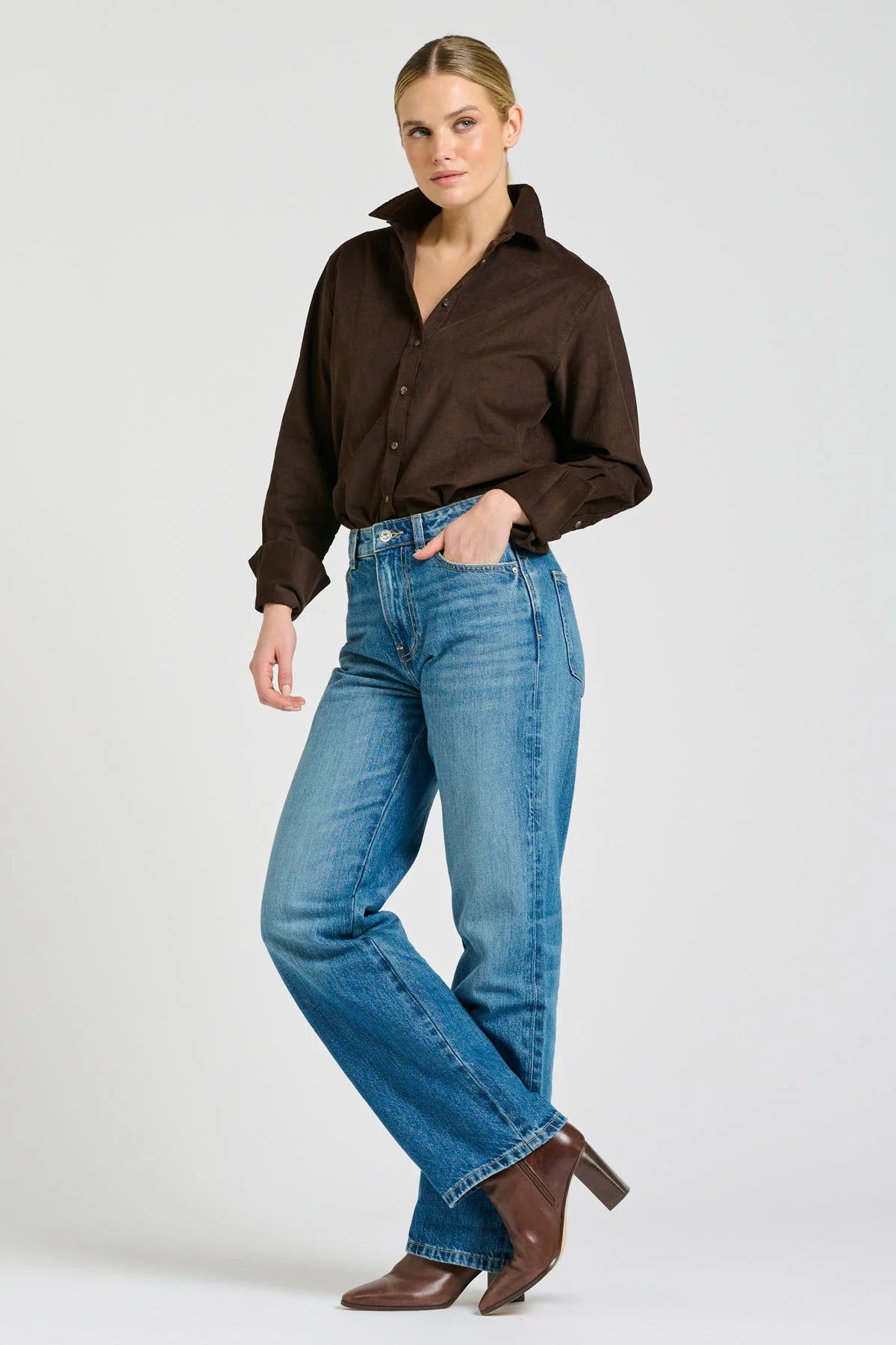 Shirty Shirt Relaxed Chocolate Pincord Elodie