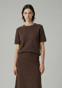 Aleger Knit Brushed Short Sleeve Mink 658