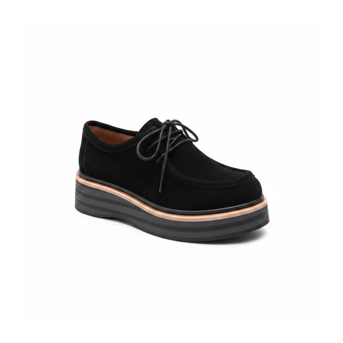 Alfie & Evie Lace Up Black Suede Millie