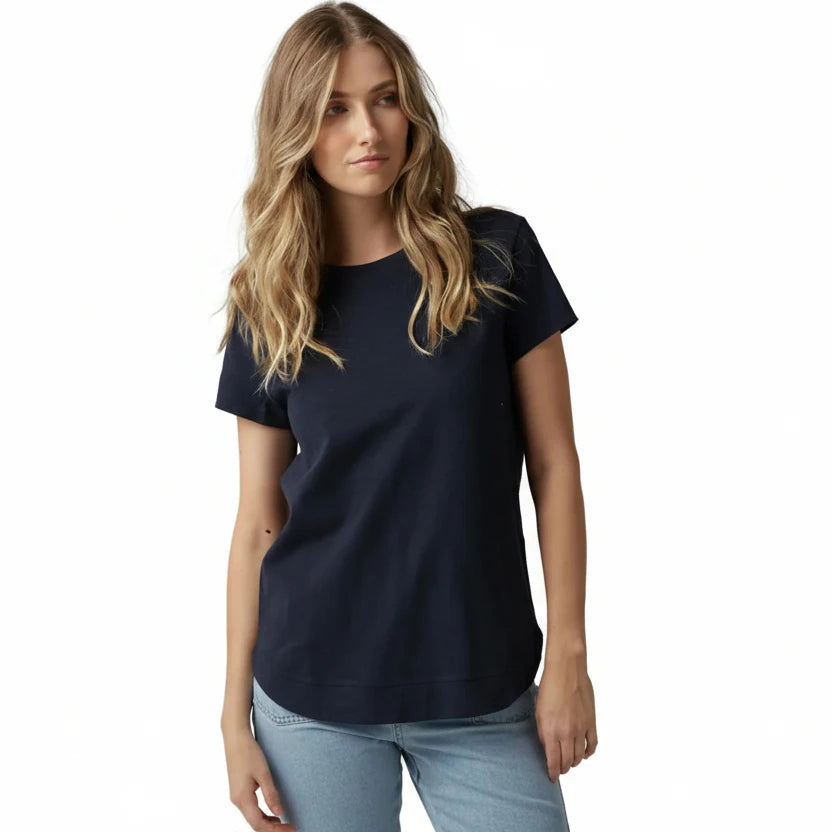 Cloth + Paper + Scissors Tee Shaped Hem Parisian Navy C13023