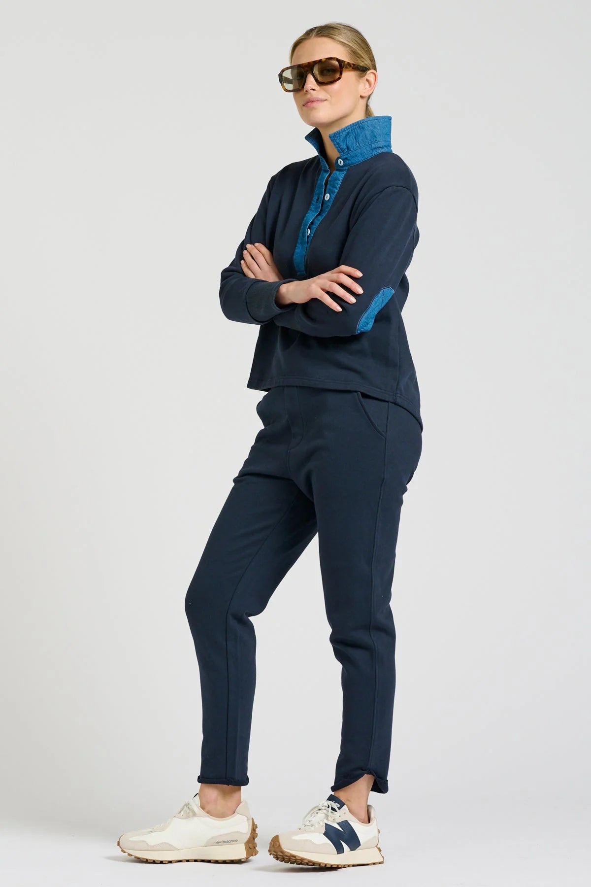 Shirty Rugby Sweatshirt - French Navy / Vintage Denim