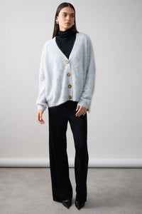 Mia Fratino Brushed Cashmere Mae Cardi Silver 24024