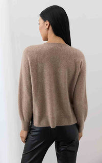 Mia Fratino Brushed Cashmere Cyra Crew Biscuit