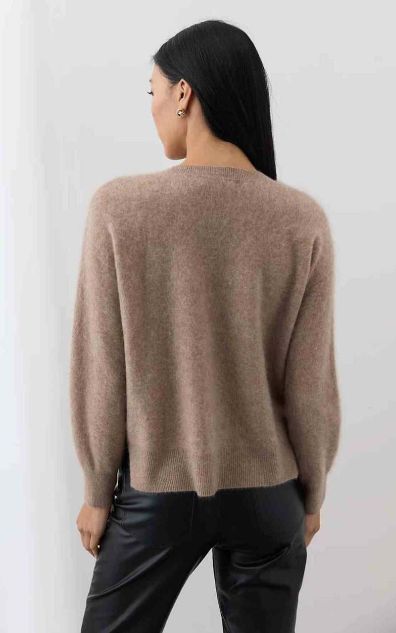 Mia Fratino Brushed Cashmere Cyra Crew Biscuit