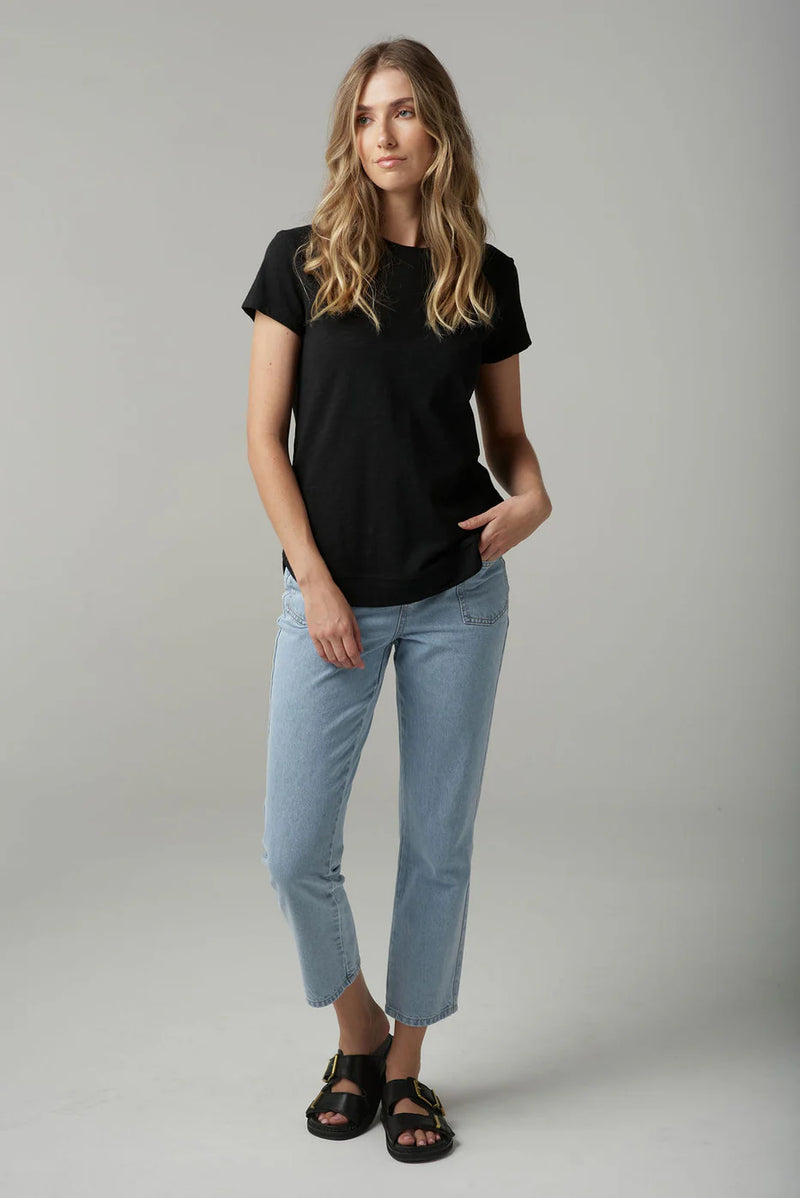 Cloth + Paper + Scissors Tee Shaped Hem S/S Black C13002