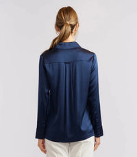 Alessandra Primrose Silk Shirt Navy 401Q