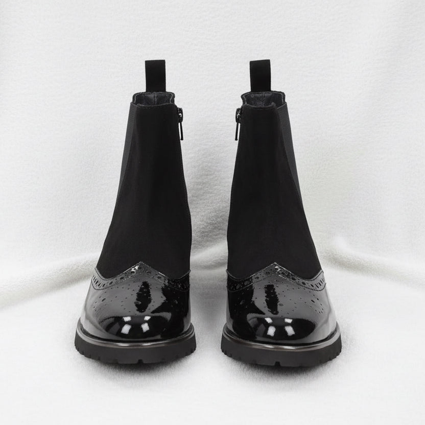 Sioux Boot Black Patent Toe Meredith 751