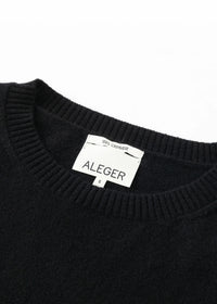 Aleger Knit Cashmere Long Line Black Tank N.345