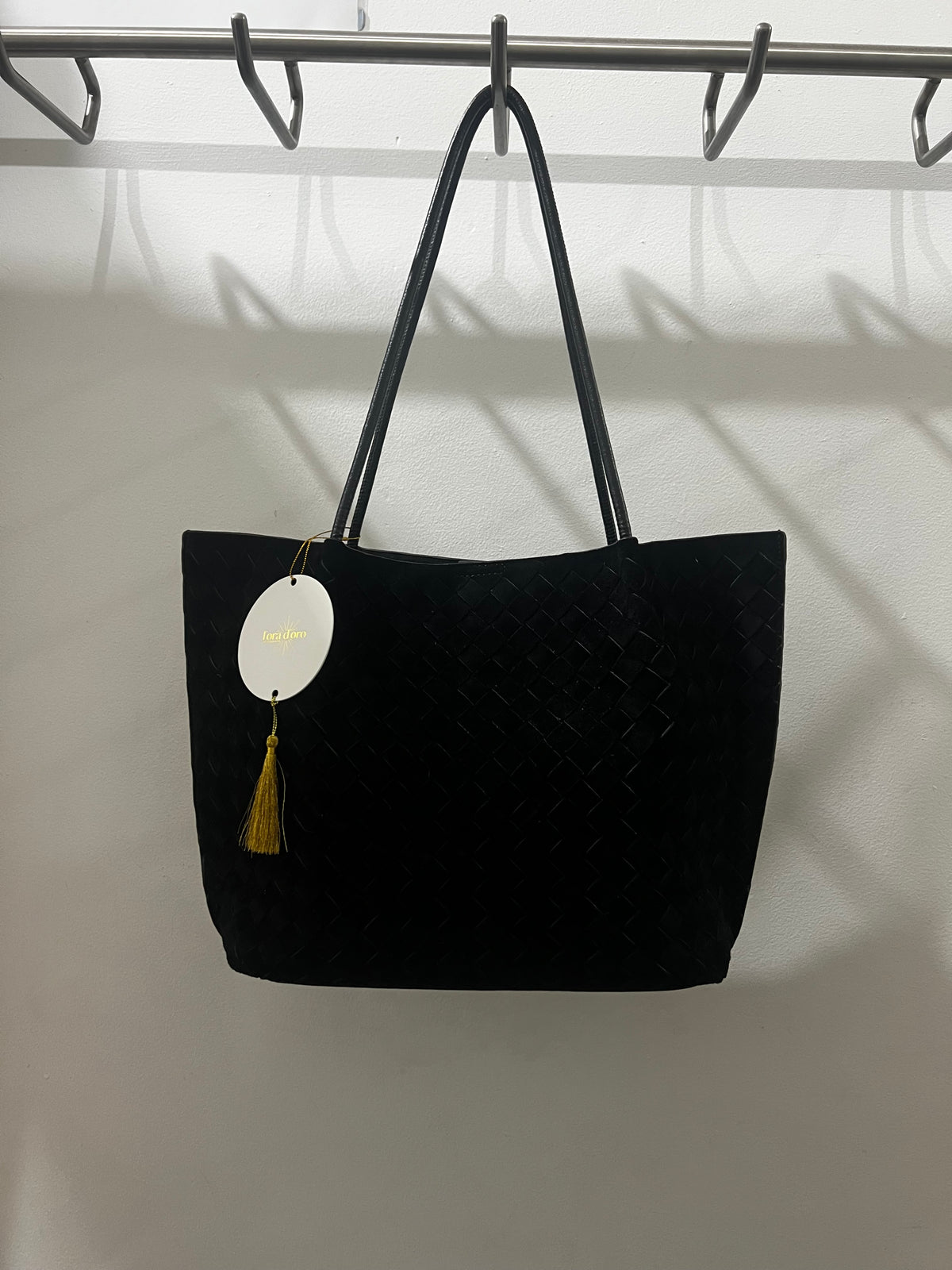L’ora D’oro Bag Carly Black Suede Tote