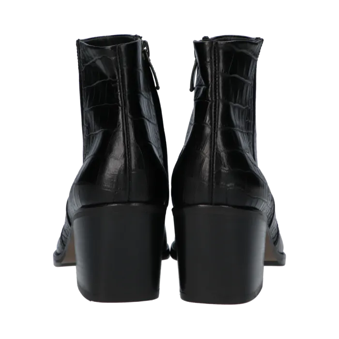 Paul Green Black Croc Ankle Boots 9780-026