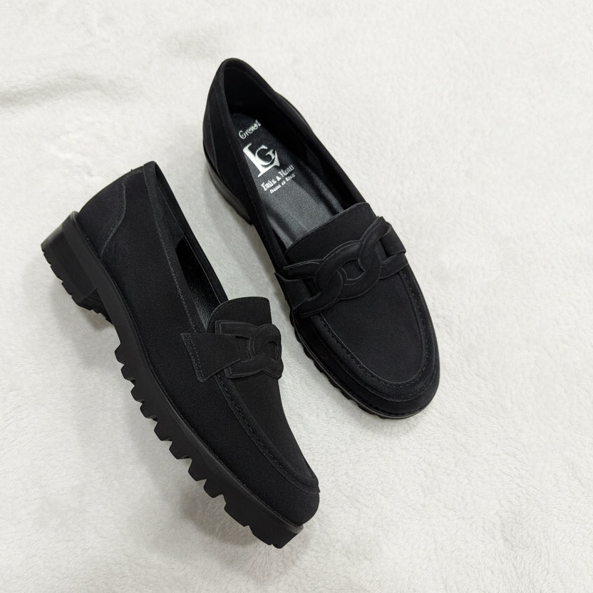 Luca Grossi Loafer Off Black Suede K602M