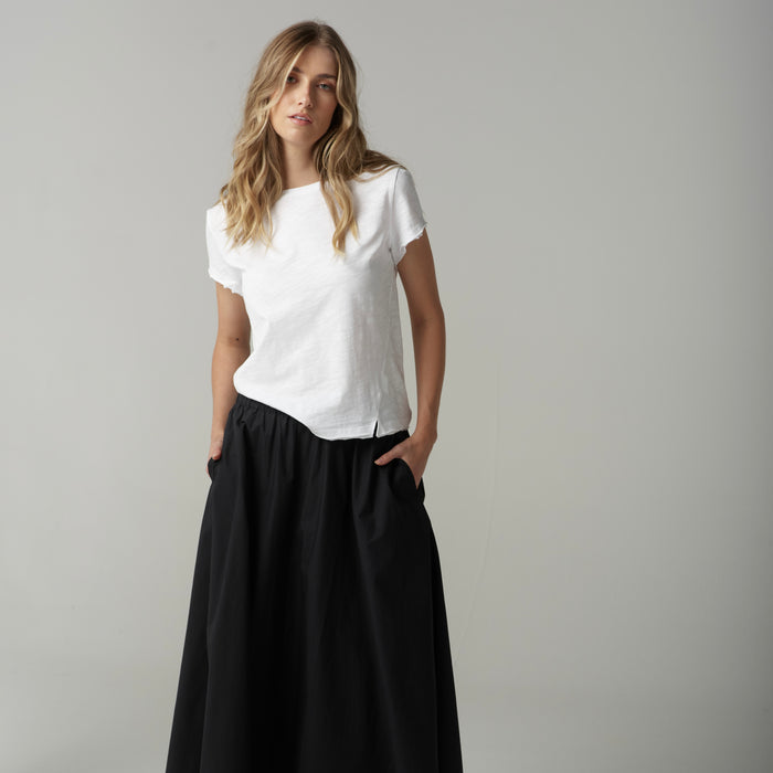 Cloth + Paper + Scissors Front Split Tee White C1384
