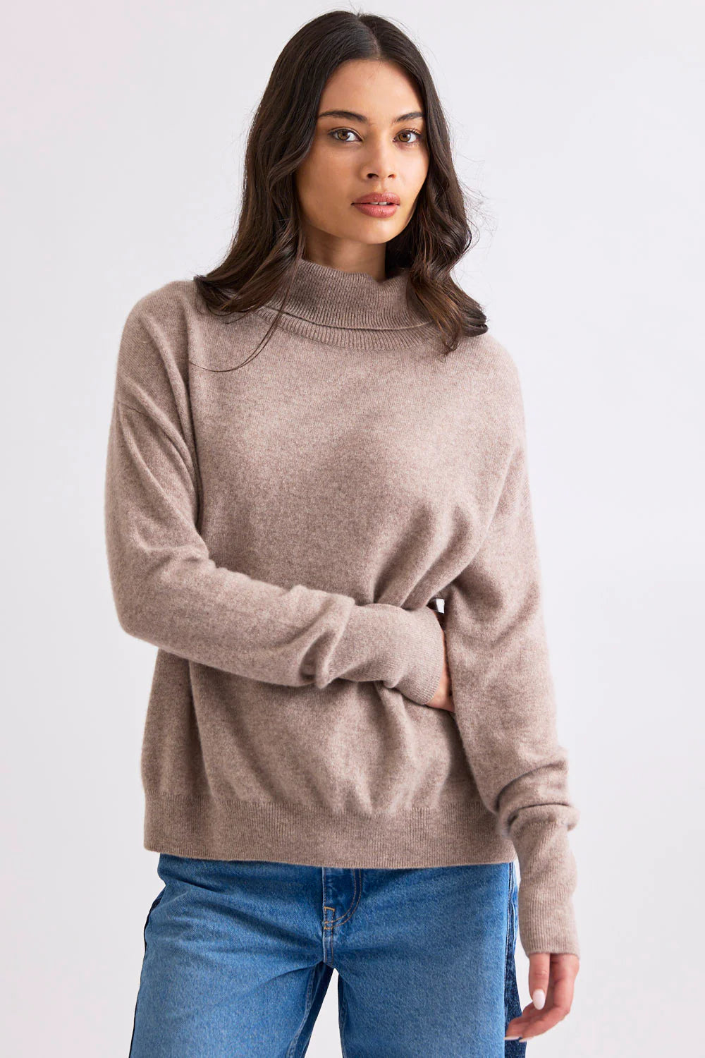 Mia Fratino Jumper Roll Neck Toast 26053