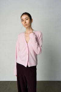 ALEGER Featherweight Cashmere Cardi Pearl Pink 394