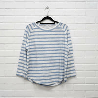 Cloth + Paper + Scissors Tee 3/4 Sleeve Repeat Offender White/Sky Blue C1387-26