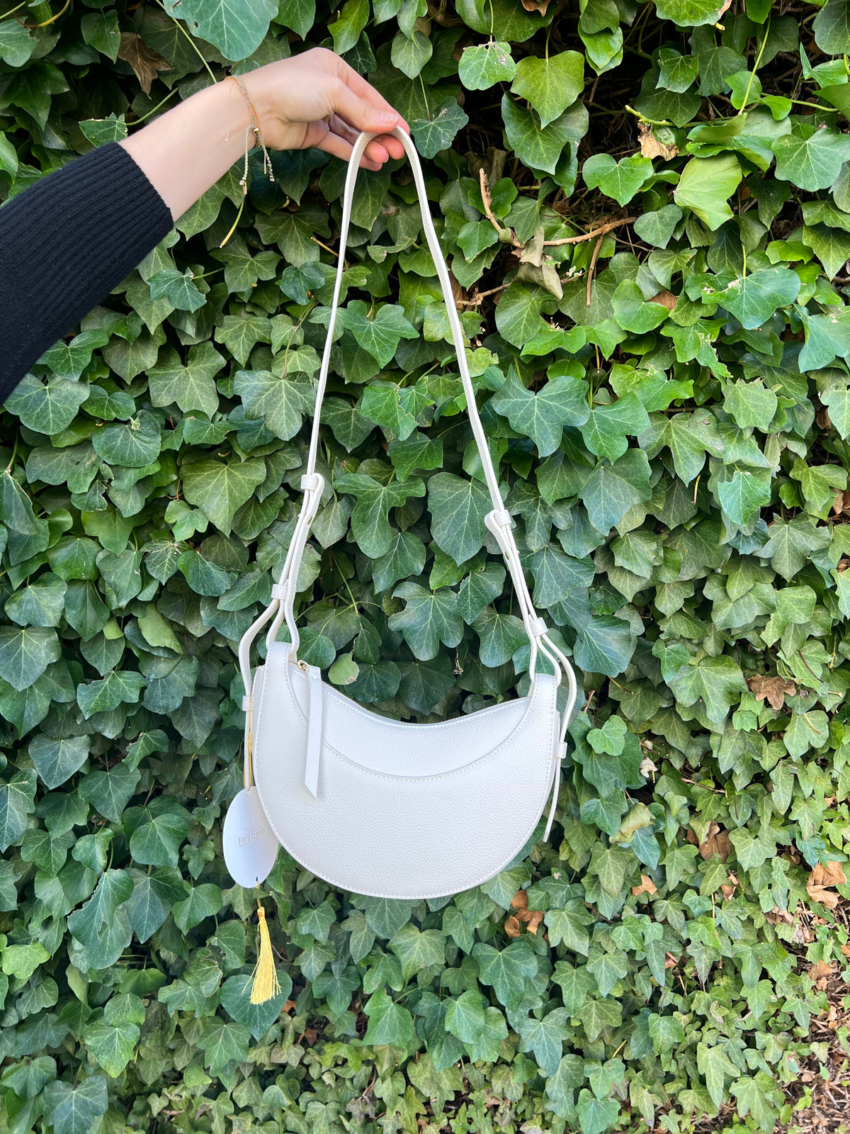 L’ora D'oro Leather Saddle Bag Milk