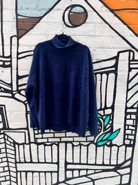 Alessandra Rose Brushed Cashmere Polo Navy W251.30IT
