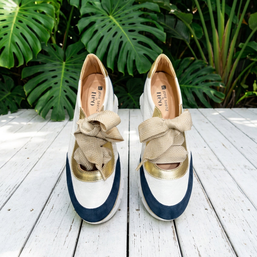 Jose Saenz Sneaker Velour Navy/White JS-2315