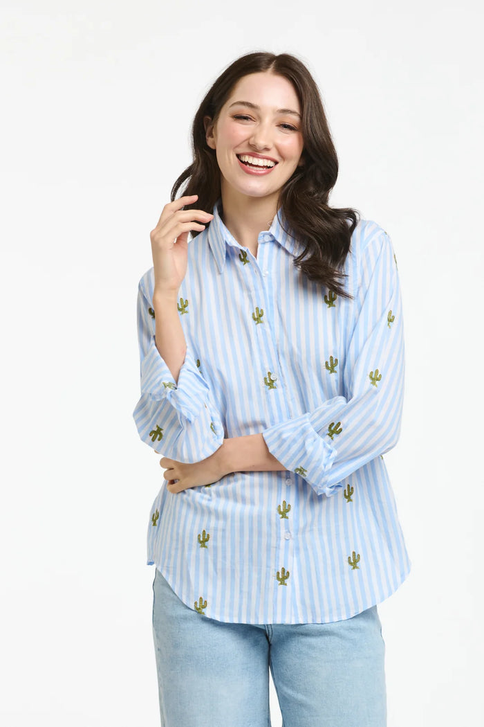 Italian Star Shirt Cactus Blue IS1035