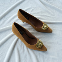 Neo Shoe Basket Suede Pump Mogano/Gold 25623-416D