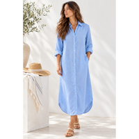 Frockk Shirtdress Elena Linen Soft Blue