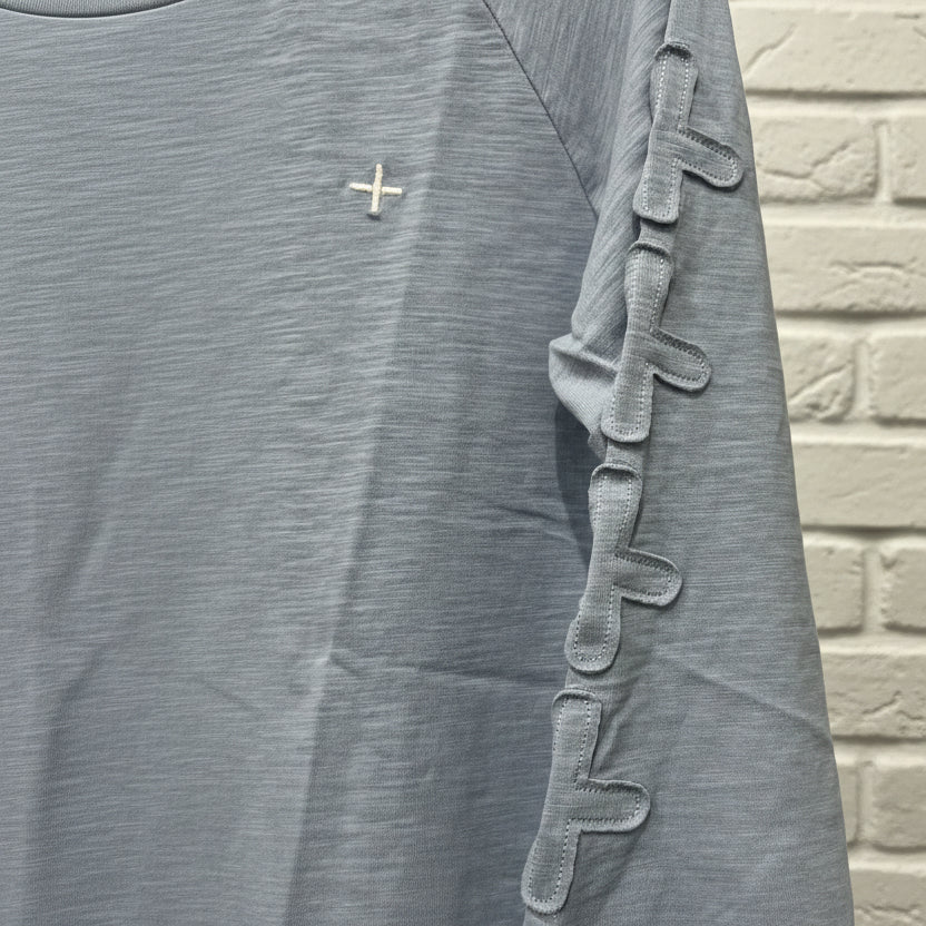 Cloth + Paper + Scissors Sweater The Face Cross Sky Blue C1857