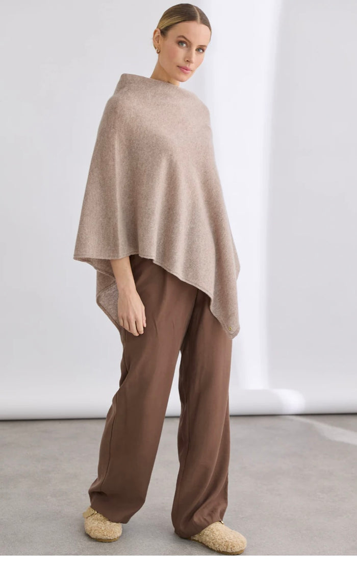 Mia Fratino Cashmere Poncho Barley