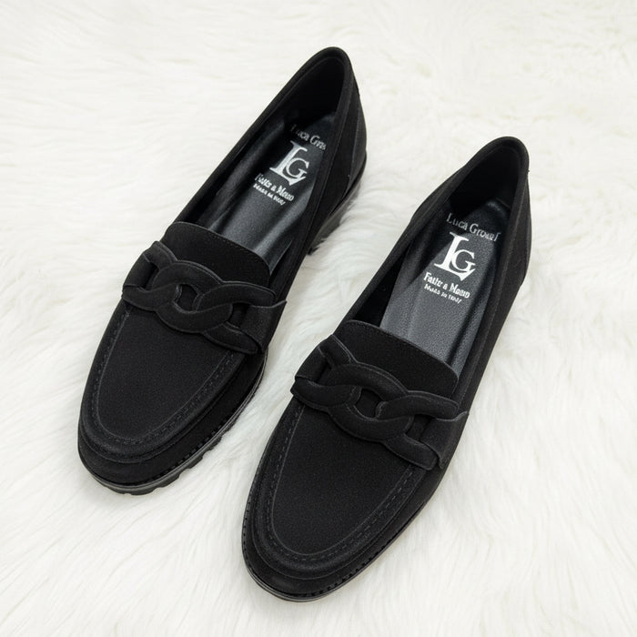 Luca Grossi Loafer Off Black Suede K602M