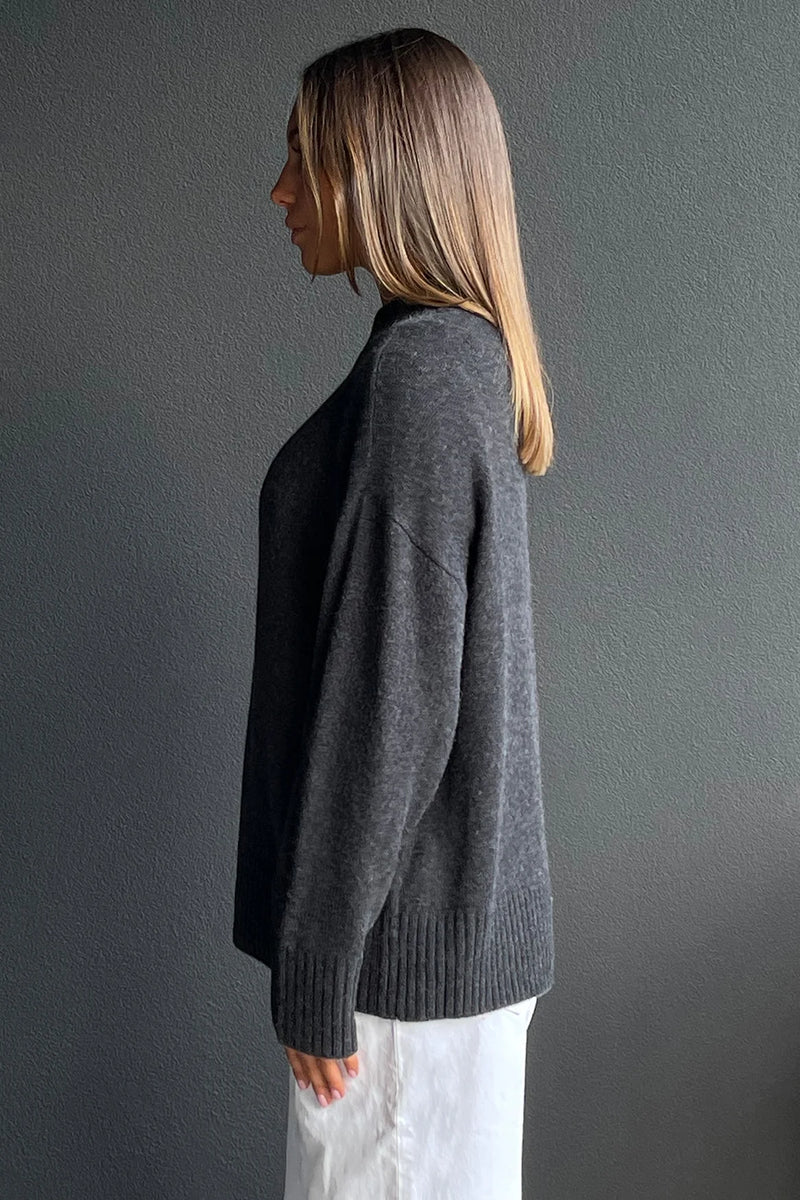 Mia Fratino Monika Knit Funnel Coal 25410