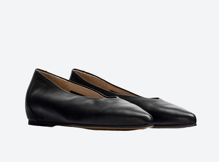 Wonders Shoe black wedge flat A-3802