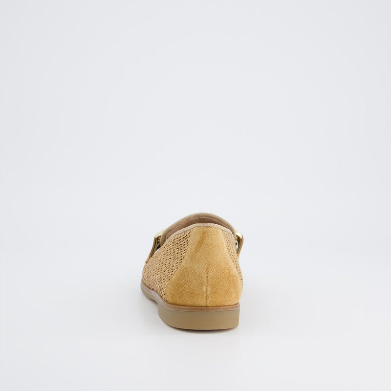 Paul Green Loafer Soft Woven Raffia Camel  1145-007