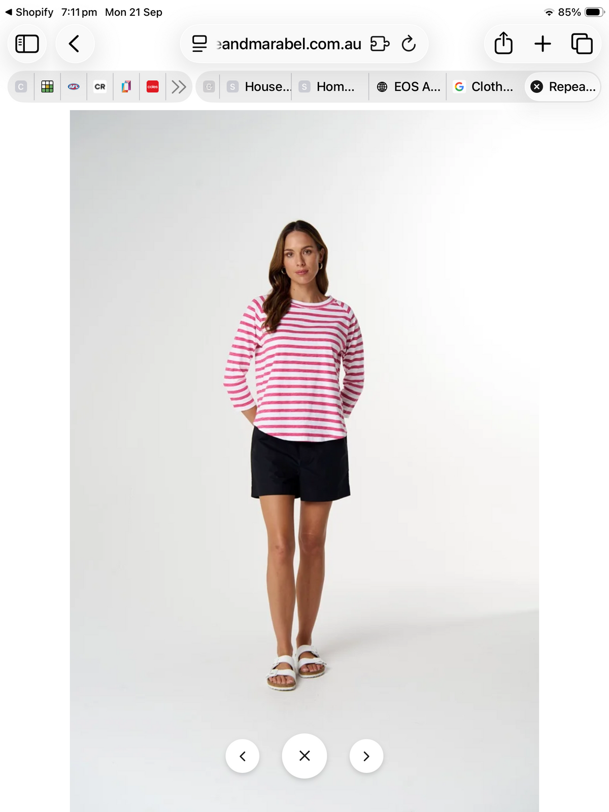 Cloth + Paper + Scissors Tee 3/4 Sleeve Repeat Offender White/Rose  C1387-26