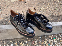 Luca Grossi Black Wedge Patent Lace Up E686M
