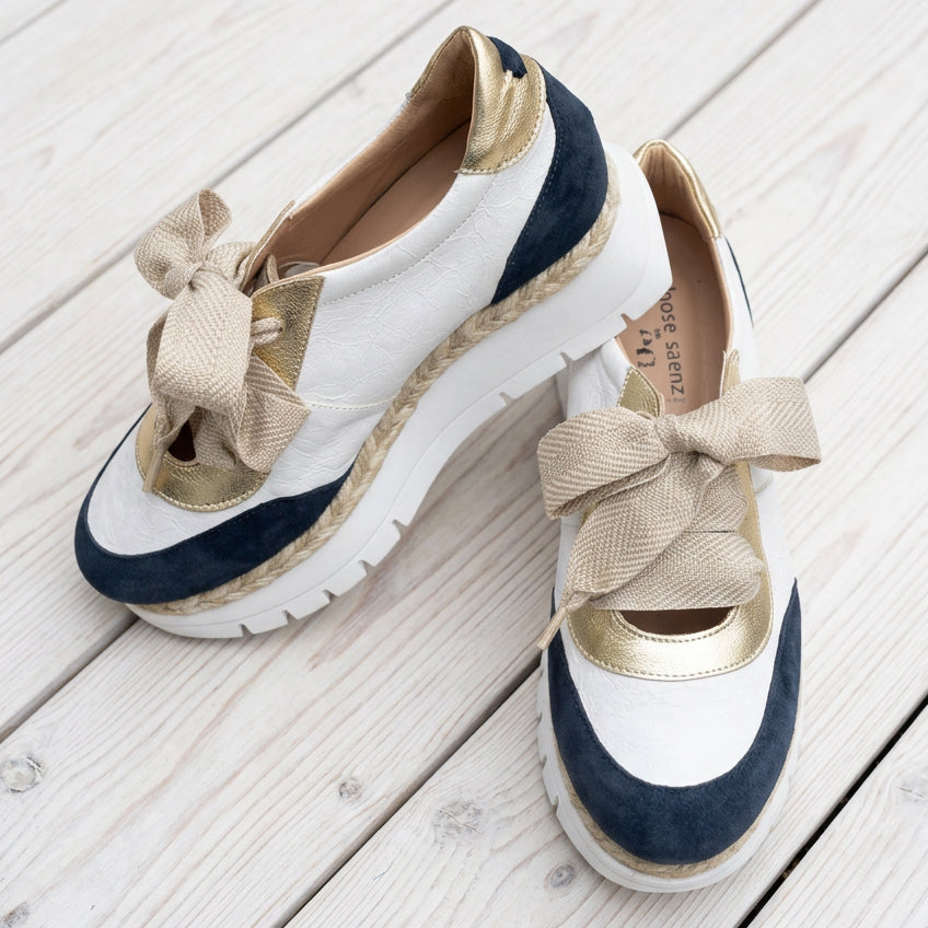 Jose Saenz Sneaker Velour Navy/White JS-2315